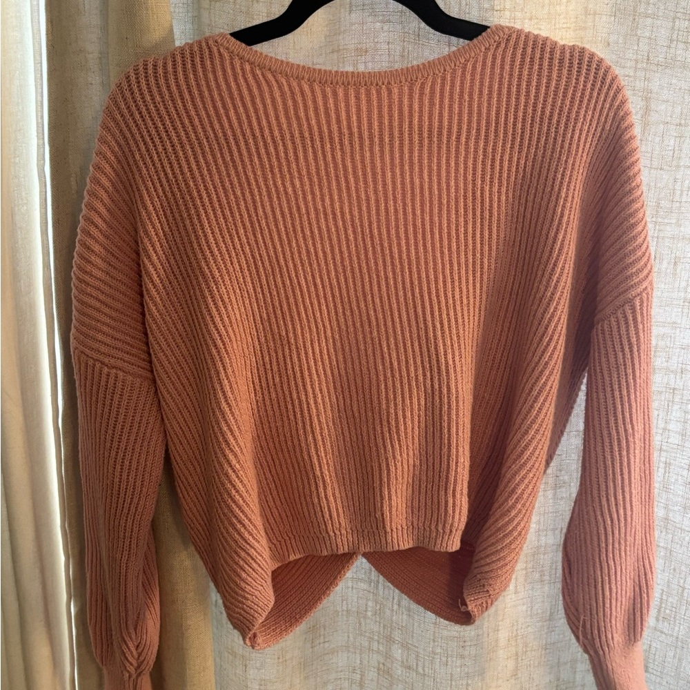 Women's Ribbed Knit Pullover Sweater - Dusty Rose